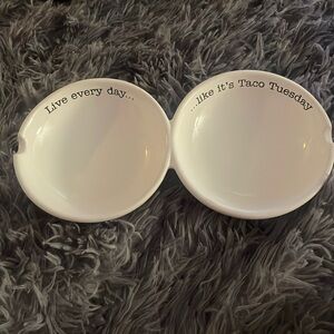 NWT Mudpie double salsa set with 2 matching mini silver spoons